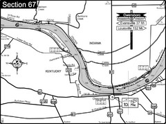 Ohio River at Owensboro, Kentucky Map