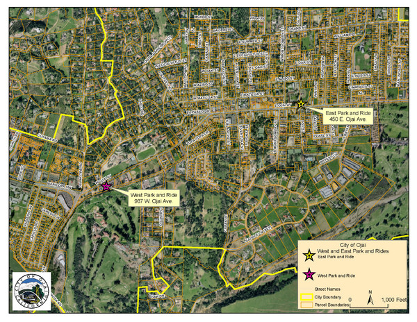 Ojai Park and Rides Map