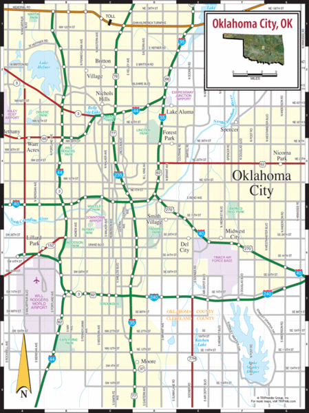 Oklahoma City, Oklahoma City Map