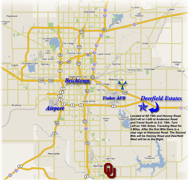 Oklahoma City, Oklahoma Tourist Map