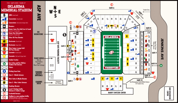 Memorial Stadium Norman Oklahoma Seating Chart