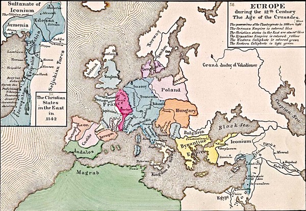 Old Map of Europe - 12th century