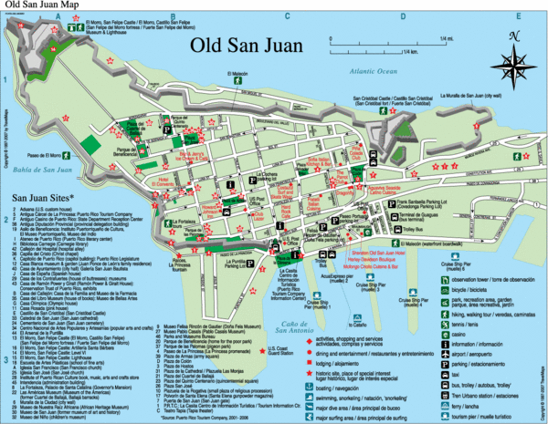 Old San Juan Tourist Map