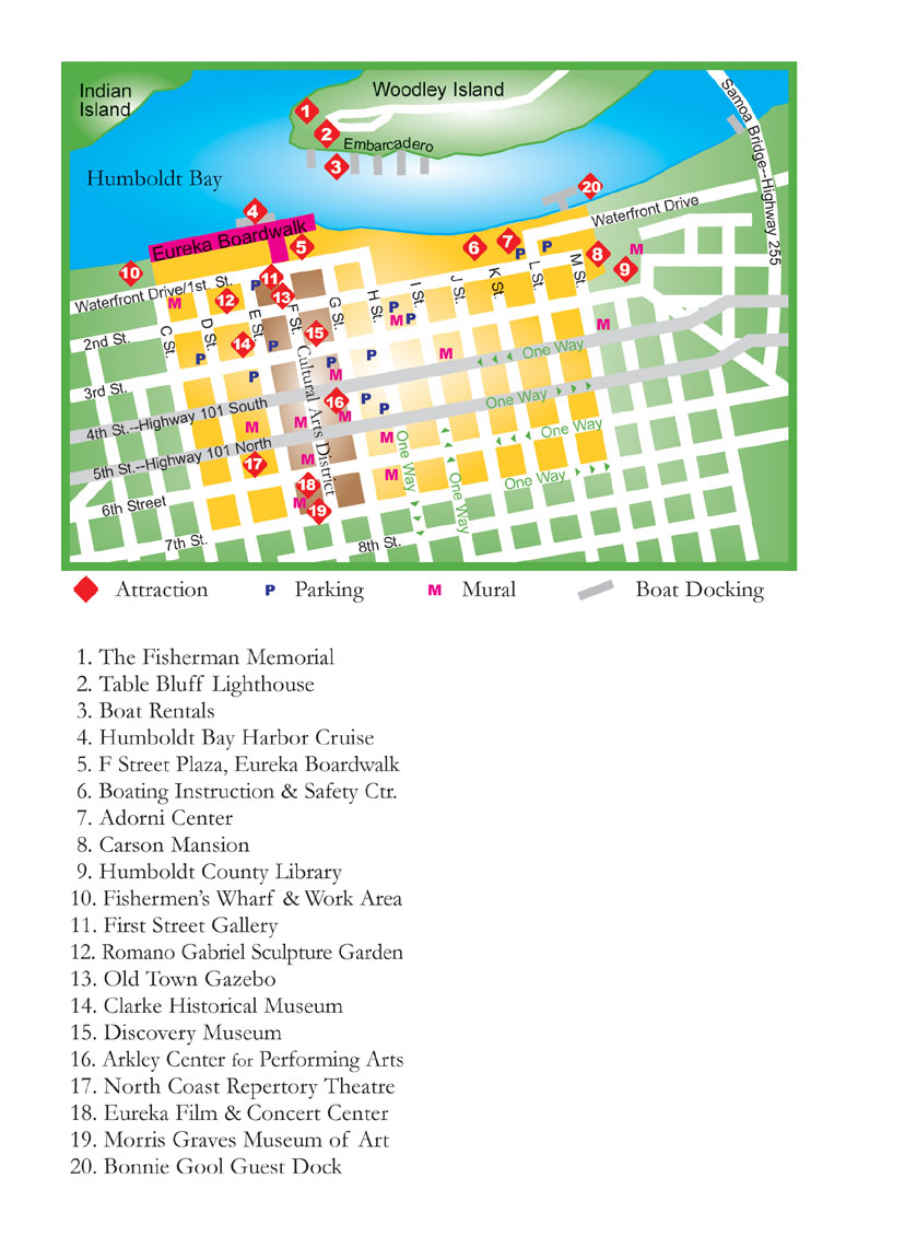 Old Town Eureka California Map - Eureka Ca • mappery