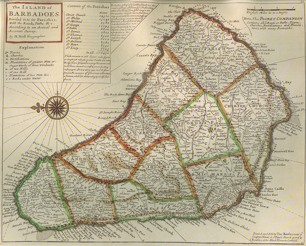 Old-time Map of Barbados