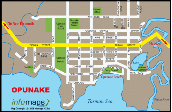 Opunake Tourist Map