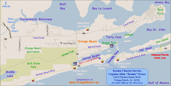 Orange Beach, Florida Beach Tourist Map