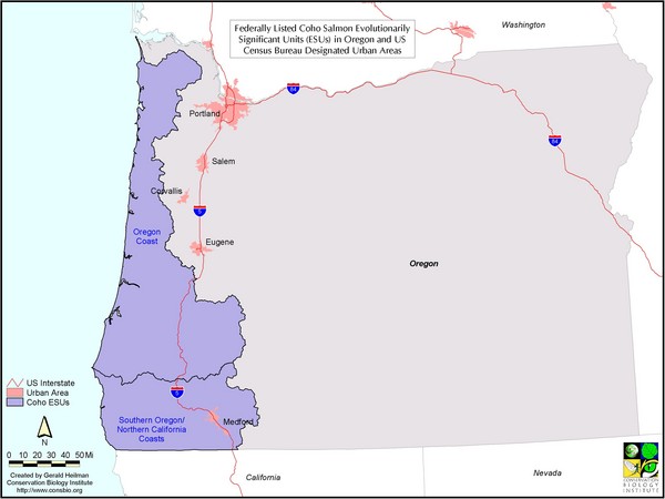 Oregon Coho Salmon Map