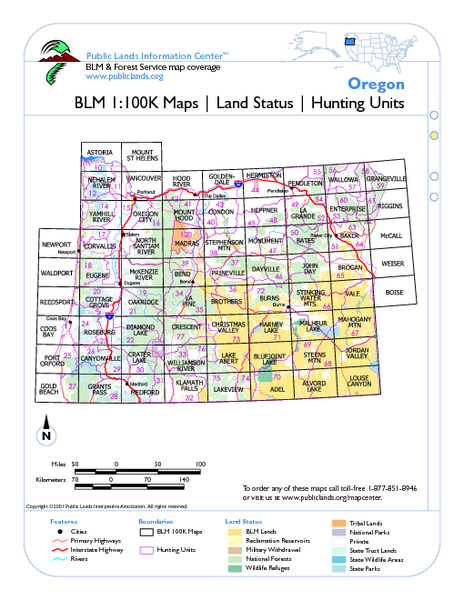 Oregon Hunting Unit/BLM Map Index