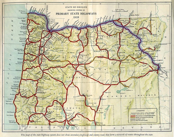 oregon map road mappery maps