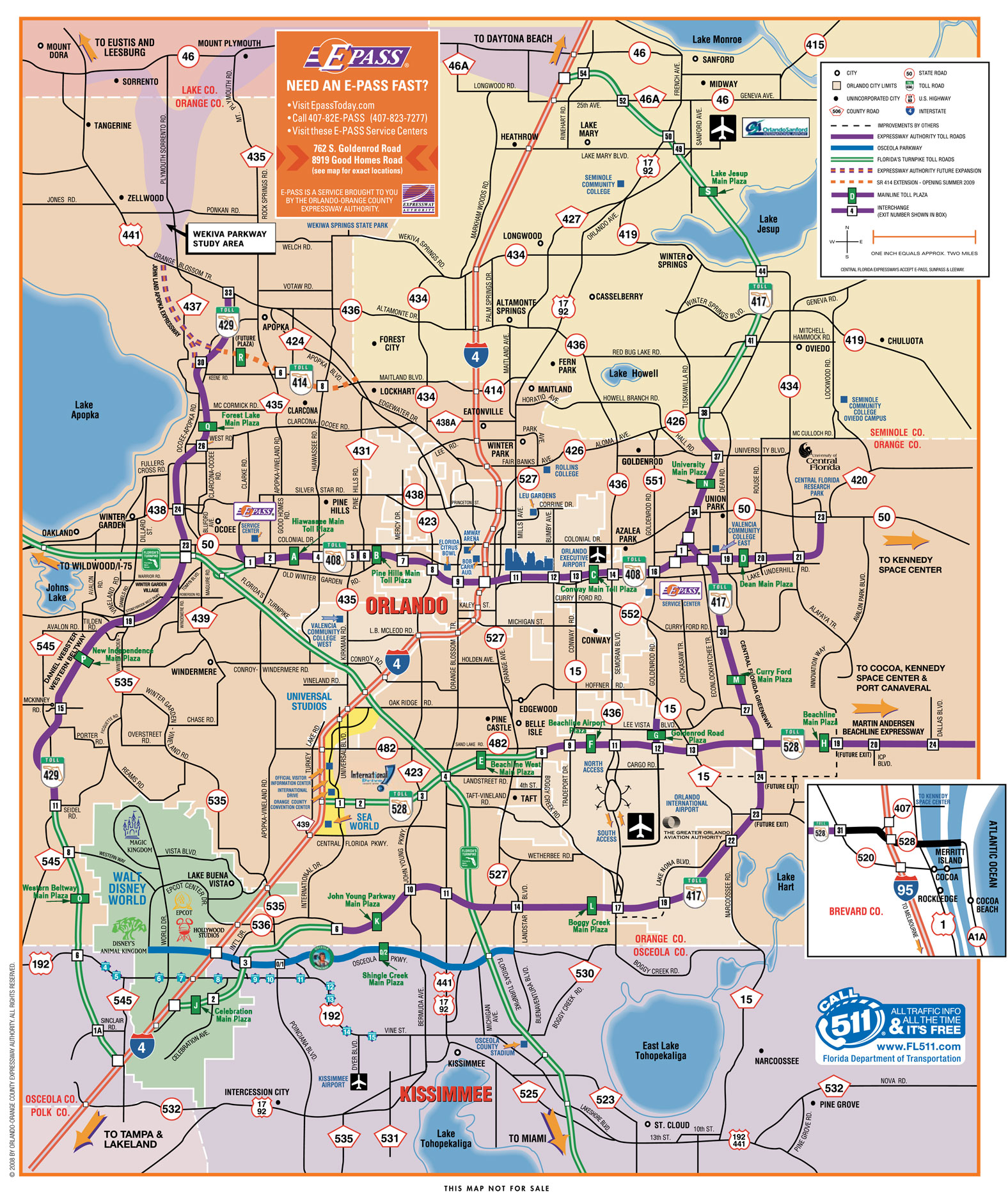 Orlando Expressway Map - Orlando • mappery