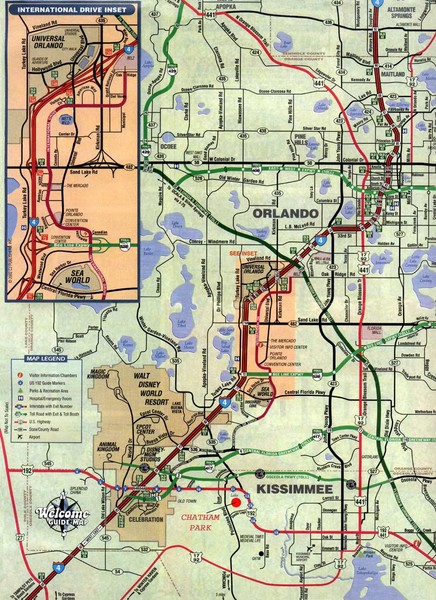 Orlando and Kissimmee Florida Map