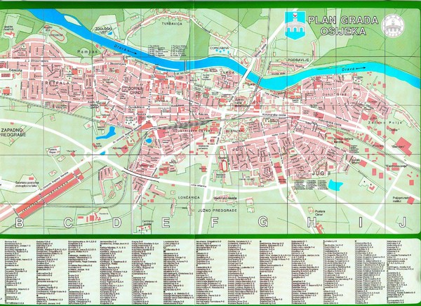Osijek City Map - Osijek Croatia • mappery