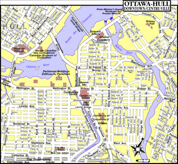 Ottawa, Ontario Tourist Map