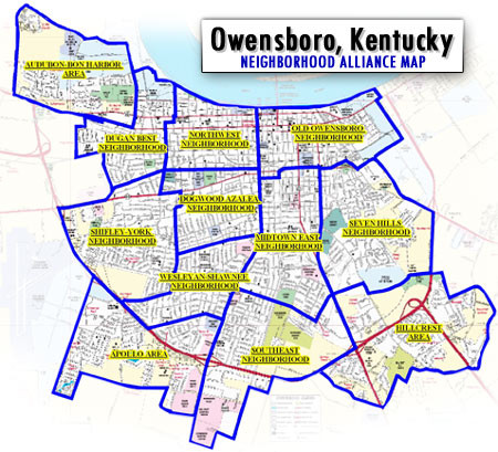 Owensboro, Kentucky City Map