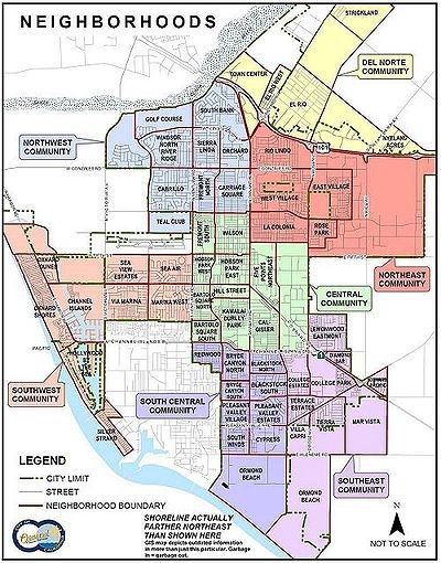 Oxnard California Neighborhoods Map