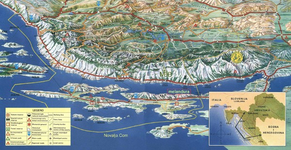 Pag Island Panoramic Map