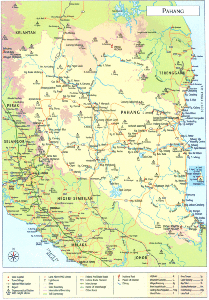 Pahang Tourist Map