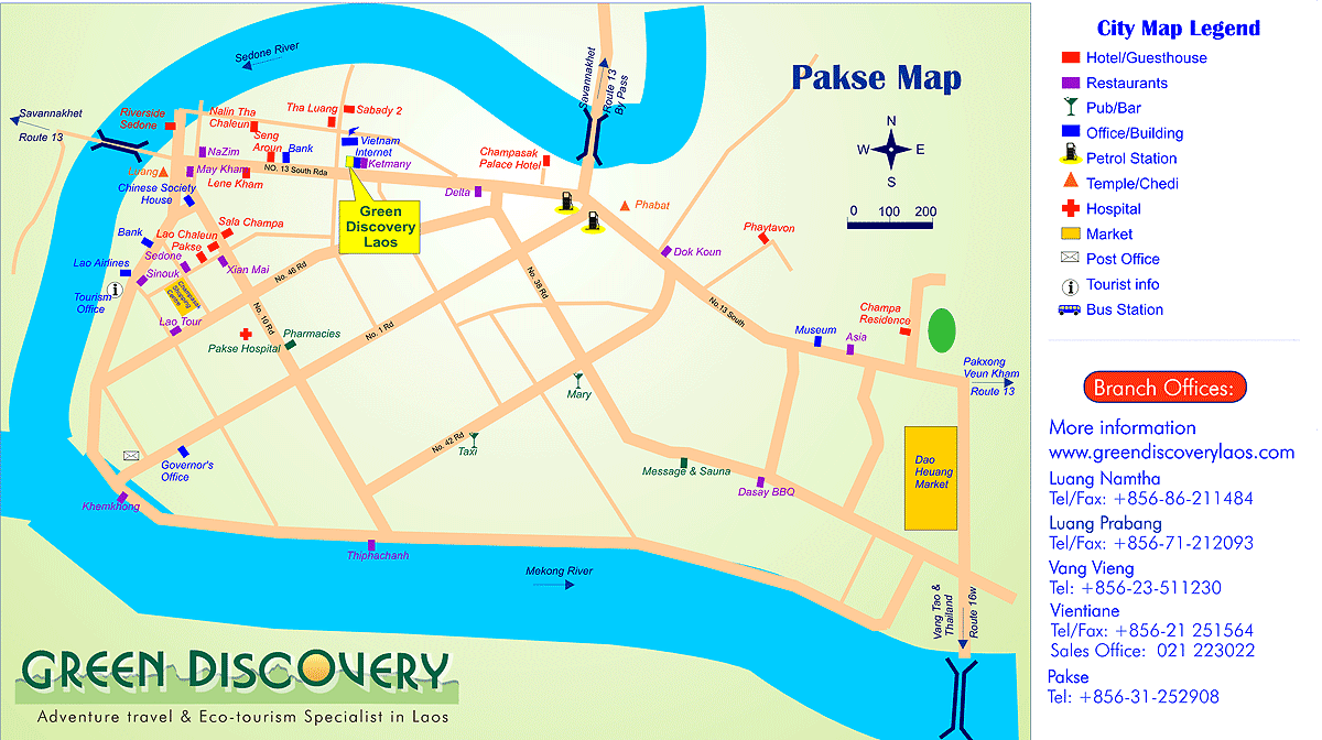 Pakse City Map Pakse Laos • mappery