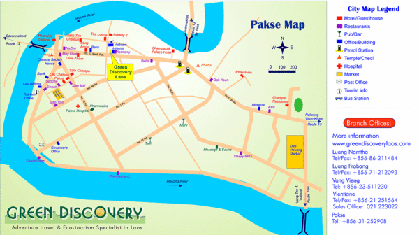 Pakse City Map
