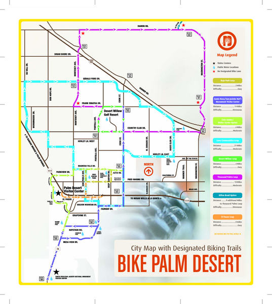 Palm Desert Biking Map