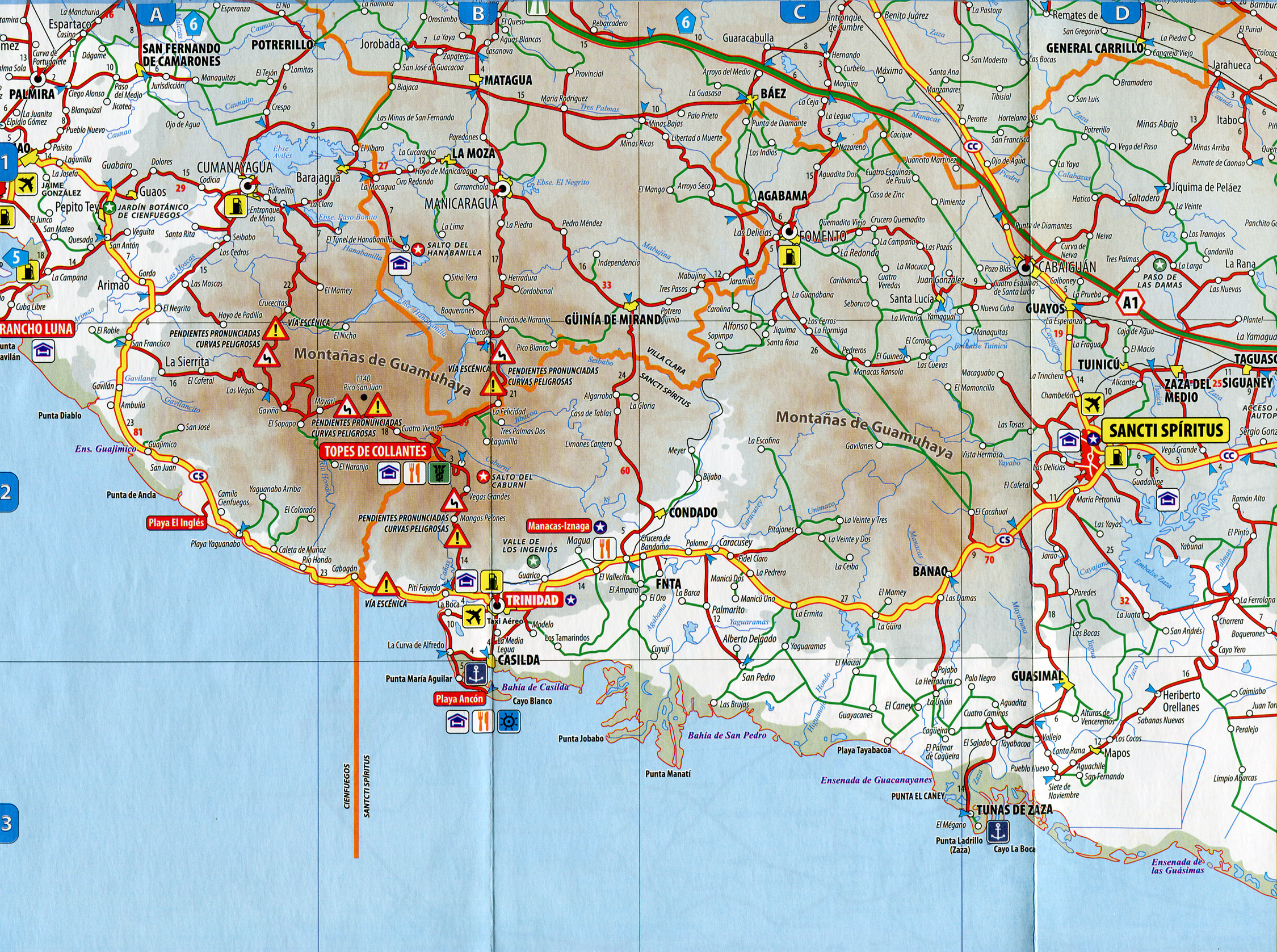 Street map Cuba Country Roads