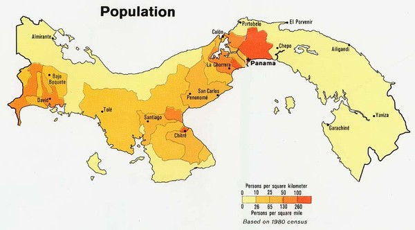 Panama Population Map