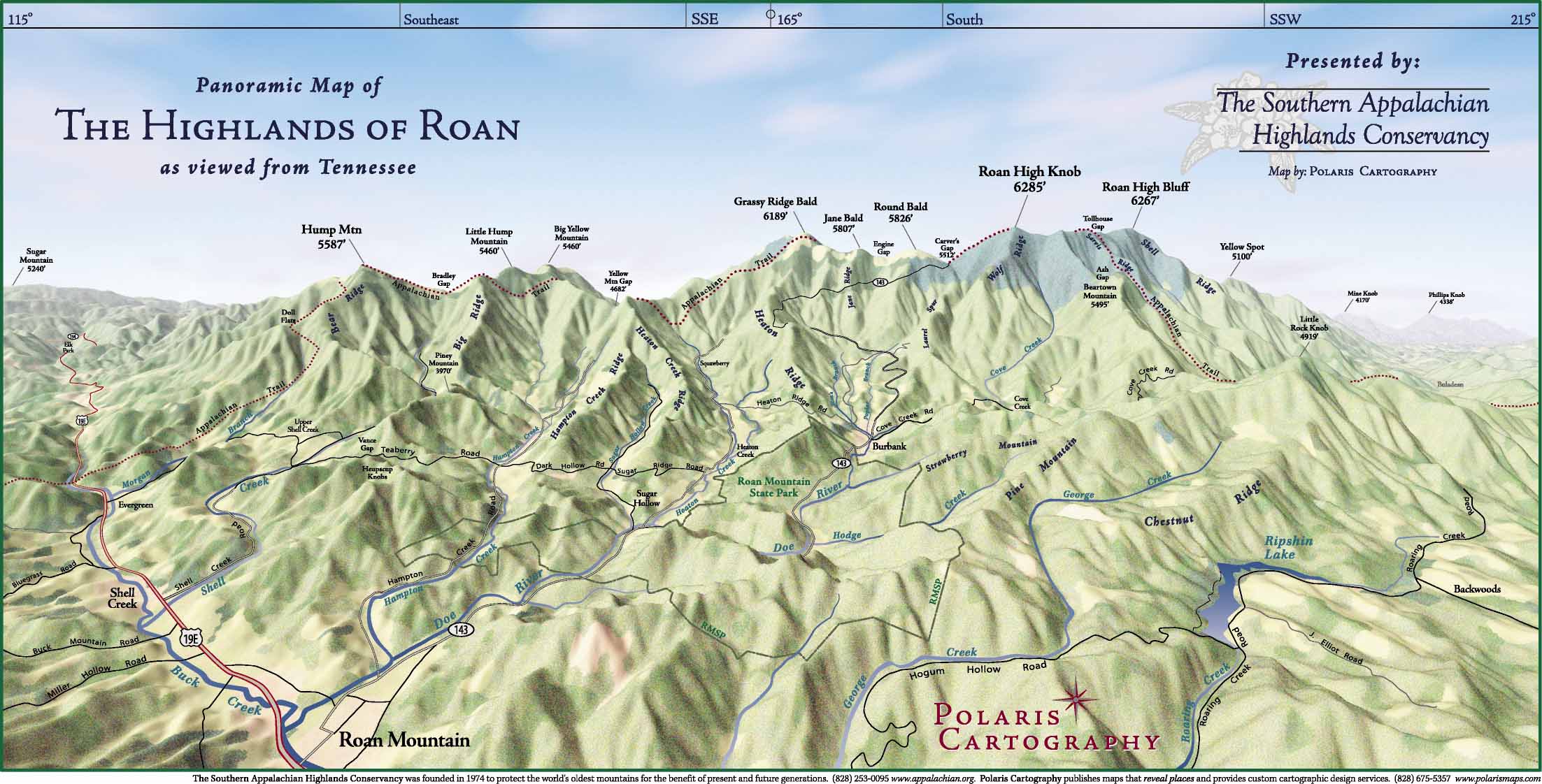 Panoramic Map of Highlands of Roan from TN roan tennessee • mappery