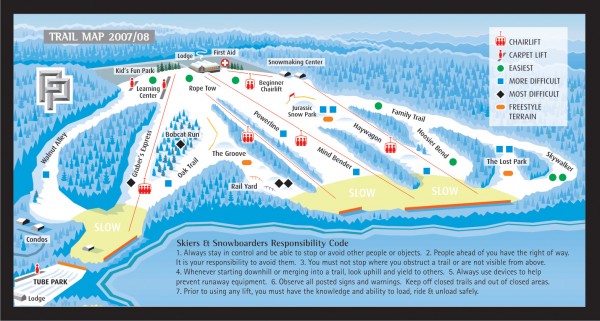Paoli Peaks Ski Trail Map