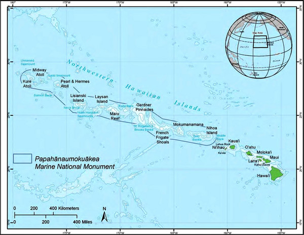 Papahanaumokuakea Marine National Monument Map