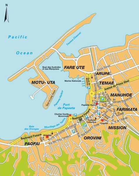 Papeete city Map