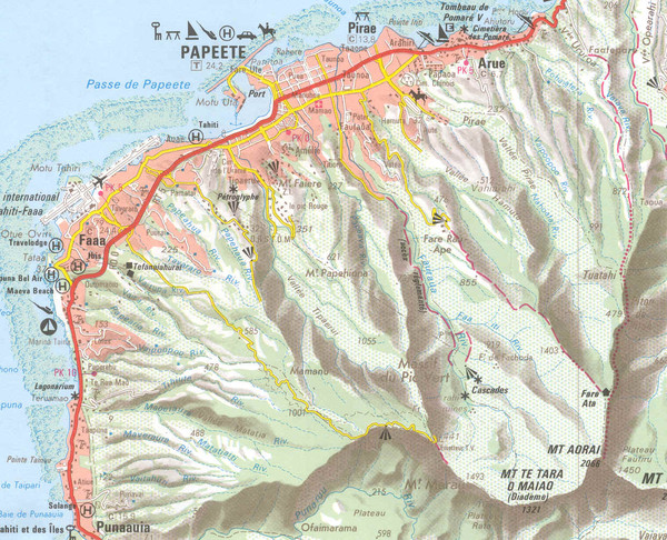 Papeete vicinity Map