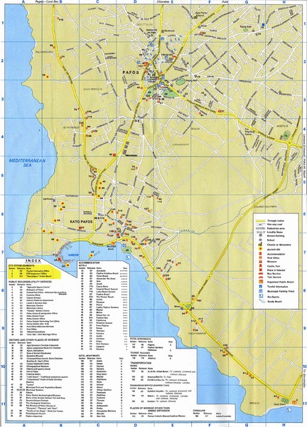 Paphos Tourist Map