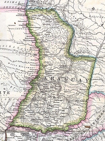 Paraguay Political Map 1875
