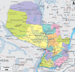 Paraguay political Map Paraguay political Map