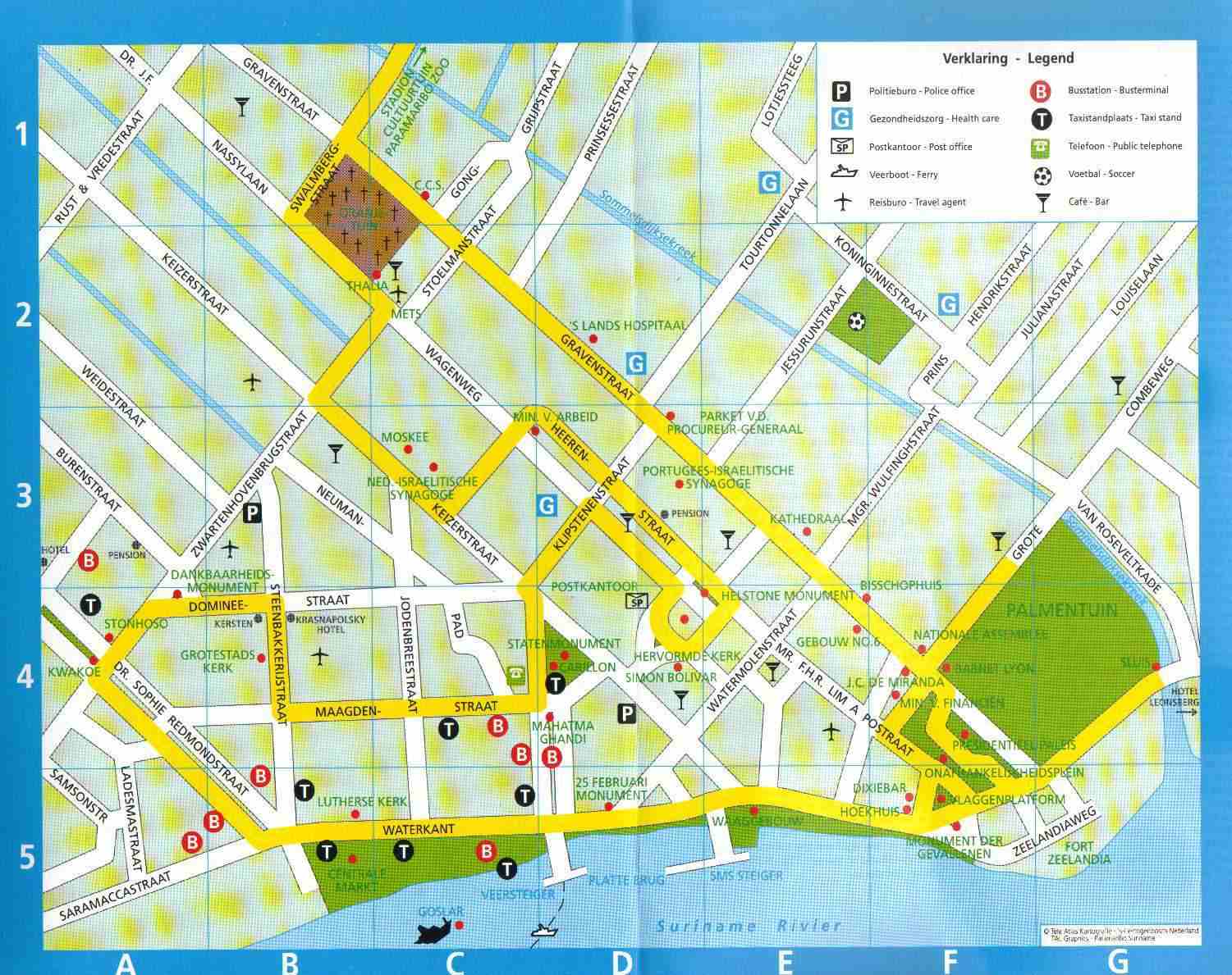 Paramaribo Suriname Tourist Map - paramaribo suriname • mappery