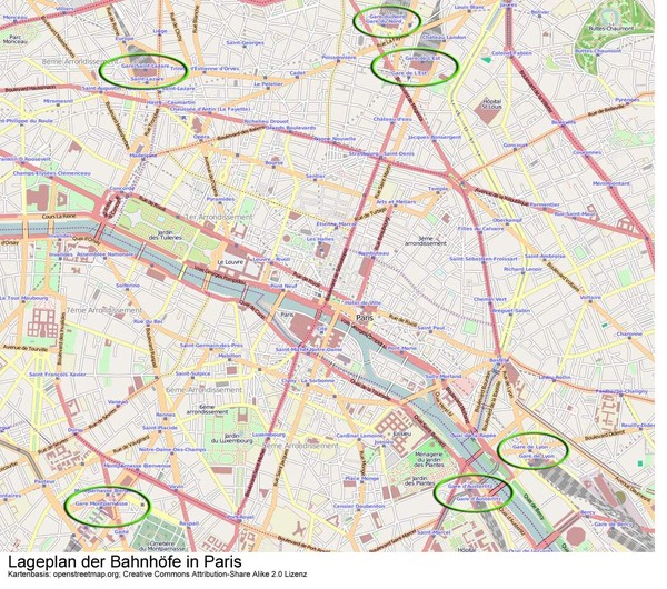 Paris Bahnhöfe Map