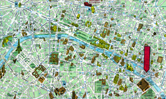 Paris, France Tourist Map