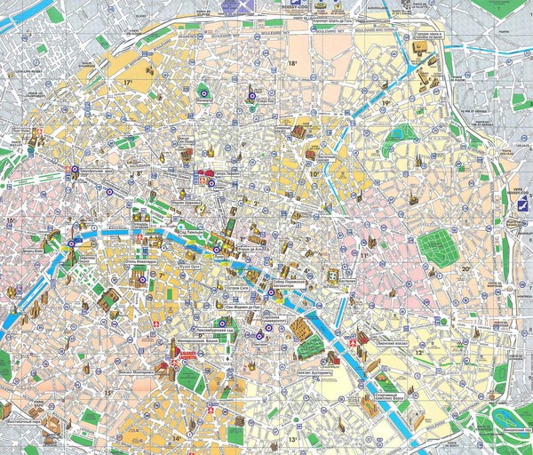 Paris, France Tourist Map