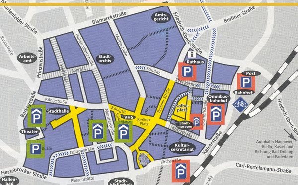 Parking Spots in Downtown Gutersloh Map