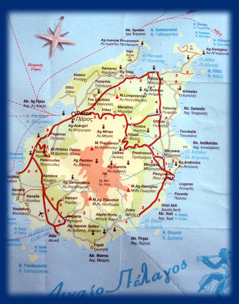 Paros Island Map