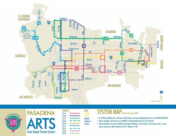Pasadena ARTS (Area Rapid Transit System) Map
