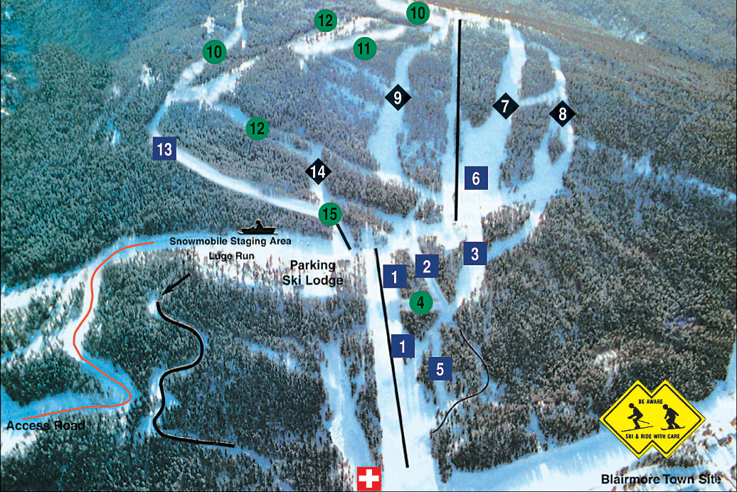 Pass Powderkeg Ski Trail Map Alberta Canada • mappery