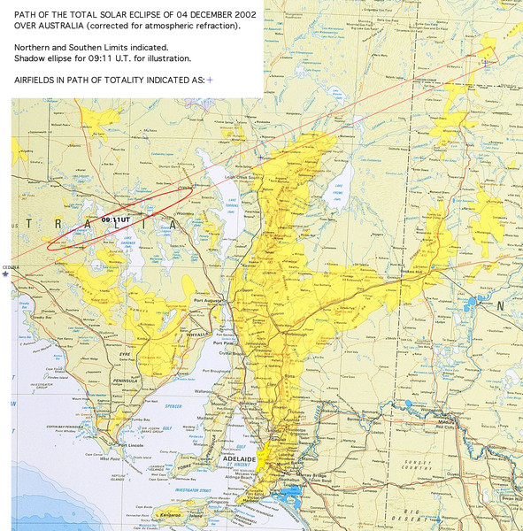 Path of the Total Solar Eclipse over Australia Map