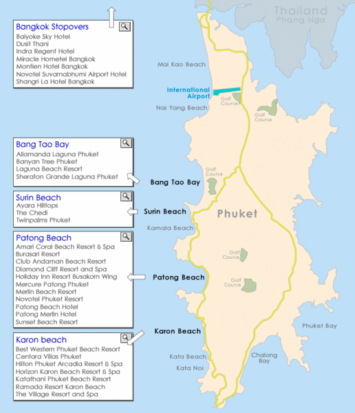 Patong Beach, Phuket Tourist Map