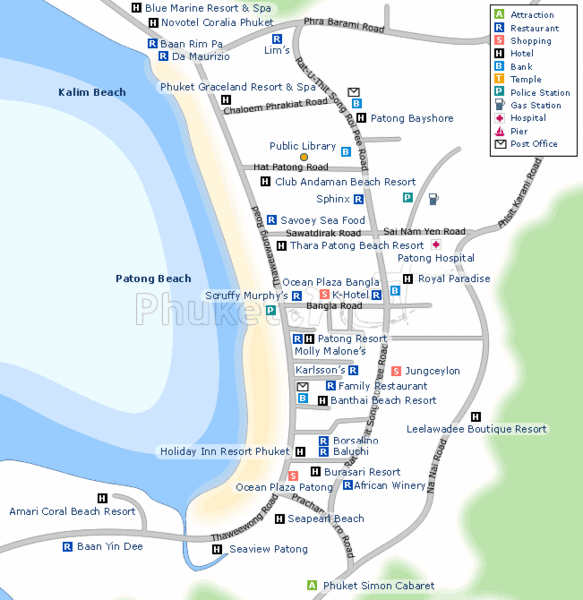 Patong Beach, Phuket Tourist Map