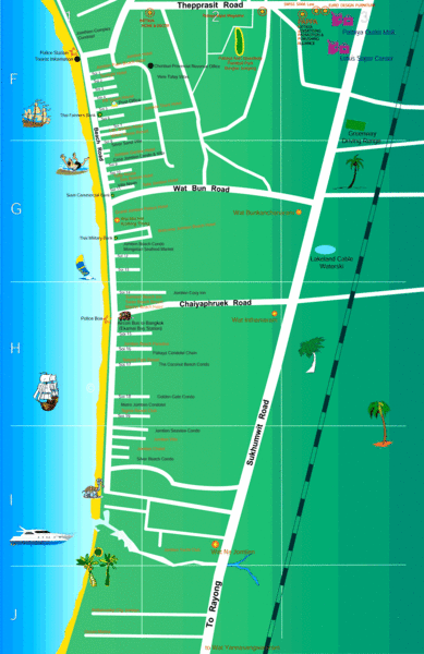 Pattaya Beach Tourist Map