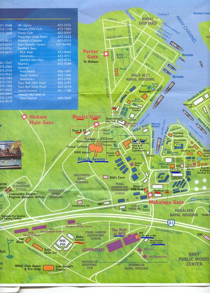 Pearl Harbor, Hawaii Tourist Map