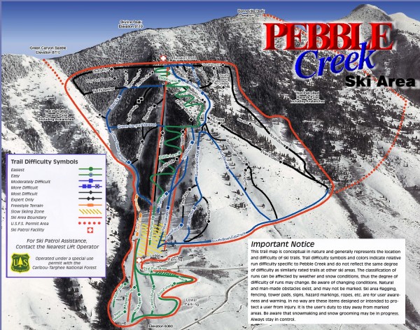 Pebble Creek Ski Trail Map