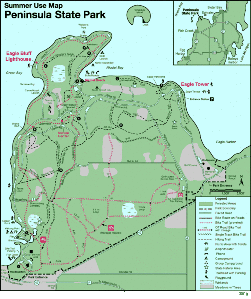 Peninsula State Park Map